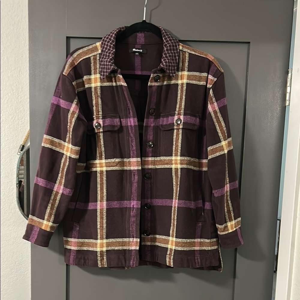 Plaid Women's Jacket - Purple and Brown